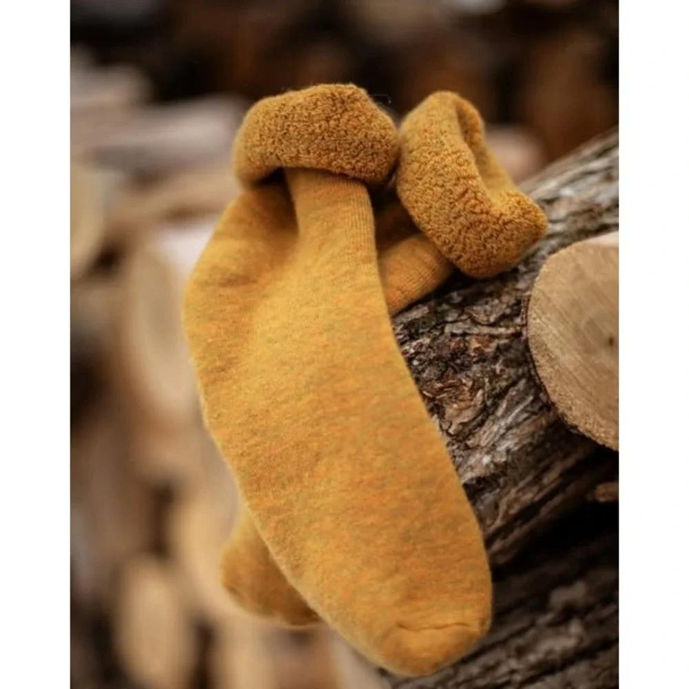 Nui Organics Lounge Socks Ochre 10/12y